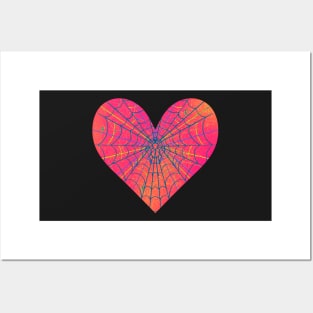 Spider Web Heart V38 Posters and Art